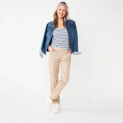 Women's Croft & Barrow® Effortless Stretch Pull-On Straight-Leg Pants -Croft And Barrow Sales Store 3354493 ALT5