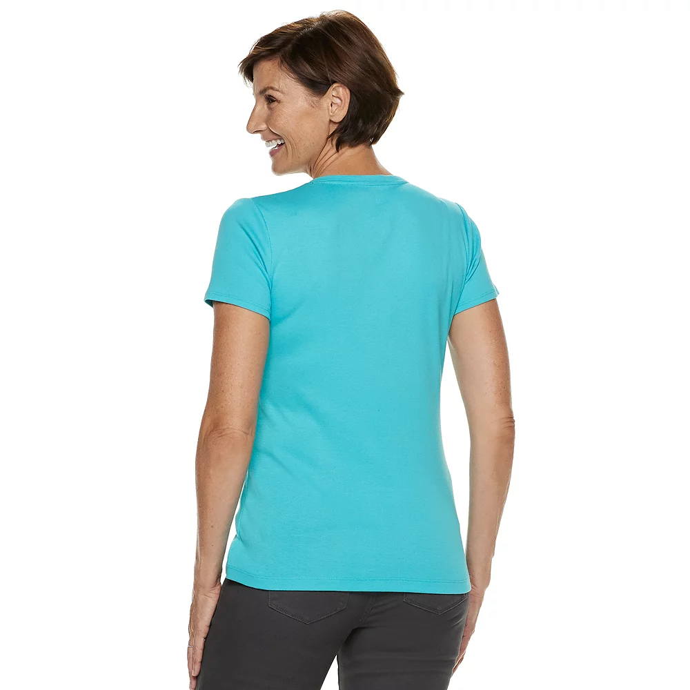 Women's Croft & Barrow® Essential V-Neck Tee 8 Women's Croft & Barrow® Essential V-Neck Tee - Image 6