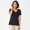 Women's Croft & Barrow® Essential V-Neck Tee -Croft And Barrow Sales Store 3482291 Navy