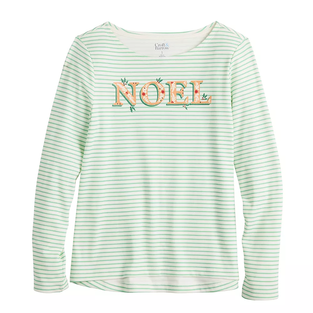 Women's Croft & Barrow® Holiday Long Sleeve Graphic Tee 5 Women's Croft & Barrow® Holiday Long Sleeve Graphic Tee - Image 3