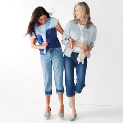 Women's Croft & Barrow® Comfort Waist Denim Capris -Croft And Barrow Sales Store 3987731 ALT3