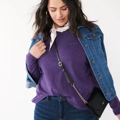 Plus Size Croft & Barrow® Essential Crewneck Long Sleeve Tee -Croft And Barrow Sales Store 4470907 ALT2