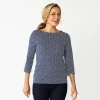 Women's Croft & Barrow® Boatneck Top -Croft And Barrow Sales Store 4556649 Navy Basket Weave