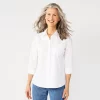 Women's Croft & Barrow® Essential Comfort Stretch Shirt -Croft And Barrow Sales Store 4676876 White
