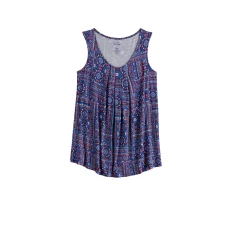 Women's Croft & Barrow® Print Pleated Tank -Croft And Barrow Sales Store 4777679 ALT5