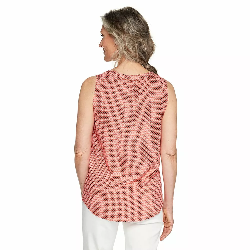 Women's Croft & Barrow® Pintuck Splitneck Sleeveless Top 4 Women's Croft & Barrow® Pintuck Splitneck Sleeveless Top - Image 2