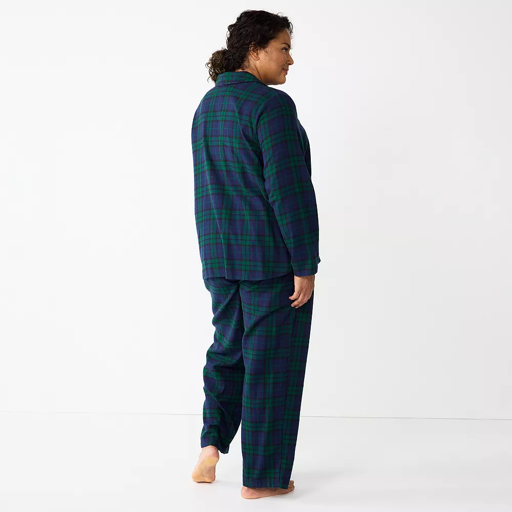 Plus Size Croft & Barrow® Flannel Long Sleeve Pajama Shirt & Pajama Pants Set 4 Plus Size Croft & Barrow® Flannel Long Sleeve Pajama Shirt & Pajama Pants Set - Image 2