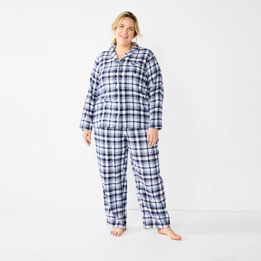Plus Size Croft & Barrow® Flannel Long Sleeve Pajama Shirt & Pajama Pants Set 3 Plus Size Croft & Barrow® Flannel Long Sleeve Pajama Shirt & Pajama Pants Set