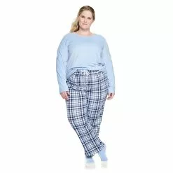 Plus Size Croft & Barrow® Velour Long Sleeve Pajama Top & Pajama Pants Set -Croft And Barrow Sales Store 5041065 ALT2