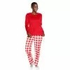 Petite Croft & Barrow® Velour Long Sleeve Pajama Top & Pajama Pants Set -Croft And Barrow Sales Store 5041069 Red Buffalo Rib