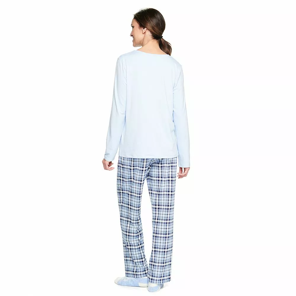 Women's Croft & Barrow® Long Sleeve Pajama Top & Pajama Pants Sleep Set 4 Women's Croft & Barrow® Long Sleeve Pajama Top & Pajama Pants Sleep Set - Image 2