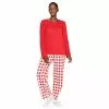 Women's Croft & Barrow® Long Sleeve Pajama Top & Pajama Pants Sleep Set -Croft And Barrow Sales Store 5044284 Red Buffalo
