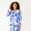 Women's Croft & Barrow® Athleisure Crewneck Sweatshirt -Croft And Barrow Sales Store 5224371 Blue Bold Blooms