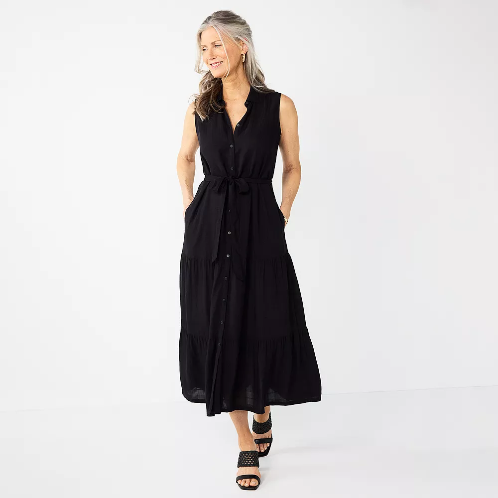 Petite Croft & Barrow® Sleeveless Midi Shirt Dress 3 Petite Croft & Barrow® Sleeveless Midi Shirt Dress
