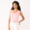 Women's Croft & Barrow® Soft V-Neck Tank -Croft And Barrow Sales Store 5508023 Coral