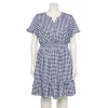 Plus Size Croft & Barrow® Smocked Waist Challis Dress 1 Plus Size Croft & Barrow® Smocked Waist Challis Dress -Croft And Barrow Sales Store 5510668 Navy White Gingham