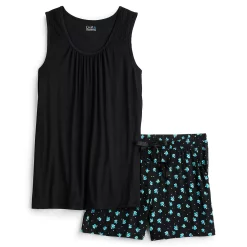 Women's Croft & Barrow® Pajama Tank & Pajama Shorts Sleep Set 7 Women's Croft & Barrow® Pajama Tank & Pajama Shorts Sleep Set -Croft And Barrow Sales Store 5514257 ALT5