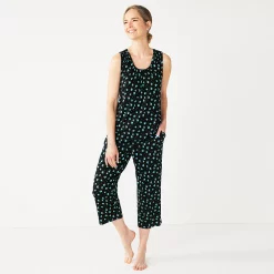 Petite Croft & Barrow® Pajama Tank & Pajama Capri Pants Sleep Set