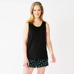 Petite Croft & Barrow® Pajama Tank & Pajama Shorts Sleep Set