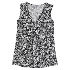 Women's Croft & Barrow® Pleated V-Neck Tank -Croft And Barrow Sales Store 5522983 ALT5