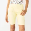 Women's Croft & Barrow® Pull-On Bermuda Jean Shorts 2 Women's Croft & Barrow® Pull-On Bermuda Jean Shorts -Croft And Barrow Sales Store 5523581 Yellow