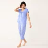 Women's Croft & Barrow® Short Sleeve Pajama Top & Capri Pajama Pants Sleep Set -Croft And Barrow Sales Store 5555605 Dash Purple Geo