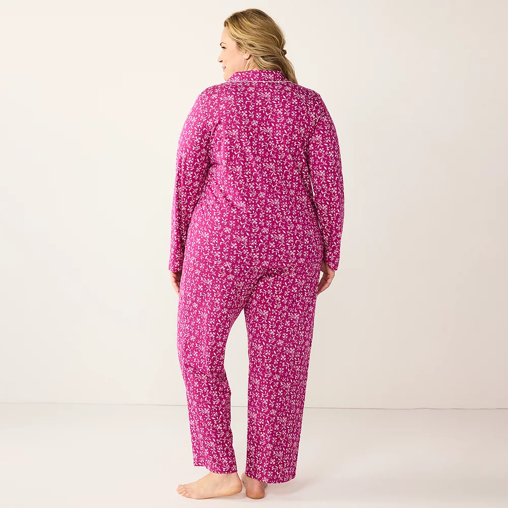 Plus Size Croft & Barrow® Long Sleeve Pajama Shirt & Pajama Pants Sleep Set 4 Plus Size Croft & Barrow® Long Sleeve Pajama Shirt & Pajama Pants Sleep Set - Image 2