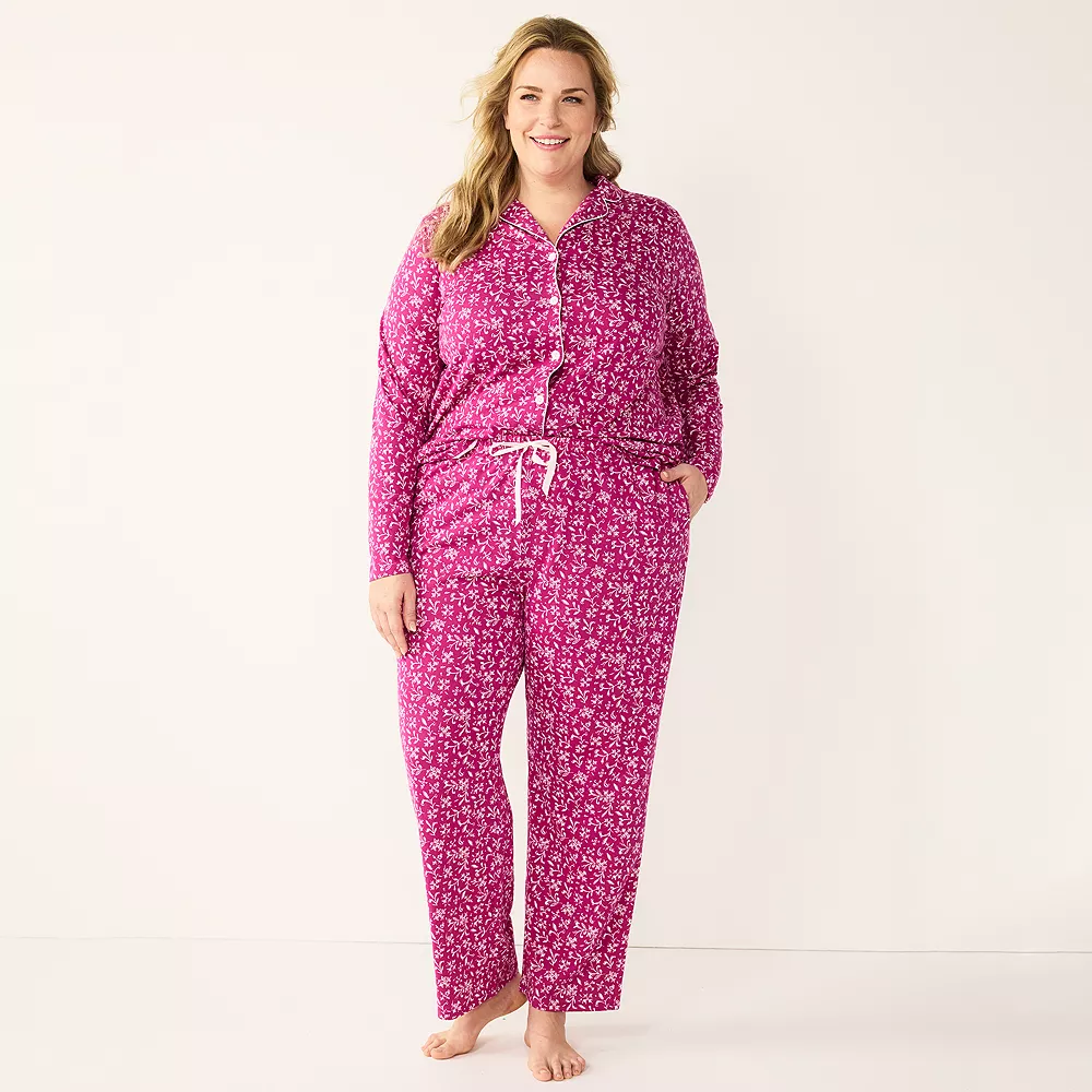 Plus Size Croft & Barrow® Long Sleeve Pajama Shirt & Pajama Pants Sleep Set 5 Plus Size Croft & Barrow® Long Sleeve Pajama Shirt & Pajama Pants Sleep Set - Image 3