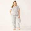 Plus Size Croft & Barrow® Short Sleeve Pajama Shirt & Pajama Pants Sleep Set 2 Plus Size Croft & Barrow® Short Sleeve Pajama Shirt & Pajama Pants Sleep Set -Croft And Barrow Sales Store 5567540 Gray Heather