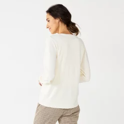 Women's Croft & Barrow® Extra Soft V-Neck Cardigan -Croft And Barrow Sales Store 5581457 ALT