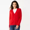 Women's Croft & Barrow® Extra Soft V-Neck Cardigan -Croft And Barrow Sales Store 5581457 Red