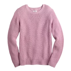 Women's Croft & Barrow® Crewneck Cable Sweater -Croft And Barrow Sales Store 5582065 ALT5