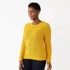 Women's Croft & Barrow® Crewneck Cable Sweater 2 Women's Croft & Barrow® Crewneck Cable Sweater -Croft And Barrow Sales Store 5582065 Gold