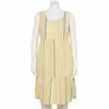 Plus Size Croft & Barrow® Sleeveless Tiered Linen Dress -Croft And Barrow Sales Store 5583998 Gold Stripe
