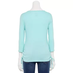 Petite Croft & Barrow® Side Drawstring Top -Croft And Barrow Sales Store 5584046 ALT