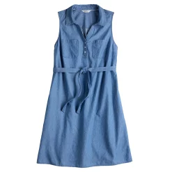 Women's Croft & Barrow® Sleeveless Chambray Shirtdress -Croft And Barrow Sales Store 5585765 ALT5