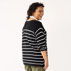 Plus Size Croft & Barrow® Boatneck Pullover Sweater -Croft And Barrow Sales Store 5587961 ALT