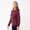 Women's Croft & Barrow® Cozy Crewneck Sweater -Croft And Barrow Sales Store 5588987 Plum