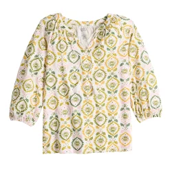 Women's Croft & Barrow® Tassel Peasant Top -Croft And Barrow Sales Store 5590159 ALT5