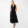 Women's Croft & Barrow® Sleeveless Maxi Shirtdress -Croft And Barrow Sales Store 5594894 Black