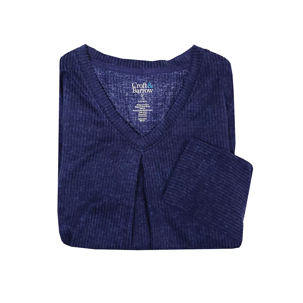 Women's Croft & Barrow® Whisperluxe Long Sleeve Pajama Top 6 Women's Croft & Barrow® Whisperluxe Long Sleeve Pajama Top - Image 4