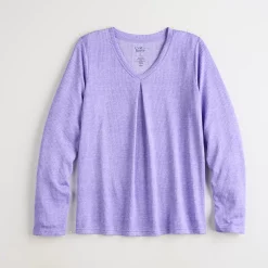 Women's Croft & Barrow® Whisperluxe Long Sleeve Pajama Top 11 Women's Croft & Barrow® Whisperluxe Long Sleeve Pajama Top -Croft And Barrow Sales Store 5597044 ALT5