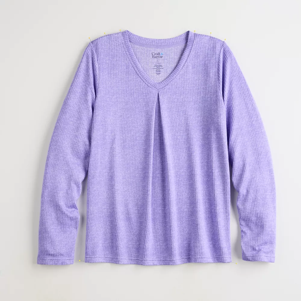 Women's Croft & Barrow® Whisperluxe Long Sleeve Pajama Top 7 Women's Croft & Barrow® Whisperluxe Long Sleeve Pajama Top - Image 5