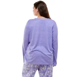 Plus Size Croft & Barrow® Whisperluxe Long Sleeve Pajama Top -Croft And Barrow Sales Store 5597046 ALT