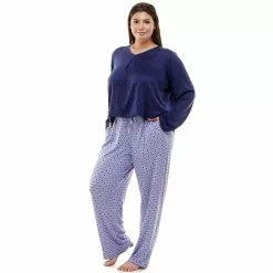 Plus Size Croft & Barrow® Whisperluxe Long Sleeve Pajama Top -Croft And Barrow Sales Store 5597046 ALT2