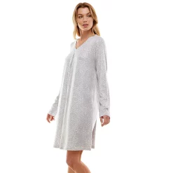 Women's Croft & Barrow® Whisperluxe Long Sleeve Sleepshirt -Croft And Barrow Sales Store 5597048 ALT2