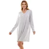 Women's Croft & Barrow® Whisperluxe Long Sleeve Sleepshirt -Croft And Barrow Sales Store 5597048 Hide Print