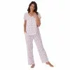 Women's Croft & Barrow® Cozy Short Sleeve Button-Front Pajama Top & Pajama Pants Sleep Set -Croft And Barrow Sales Store 5637639 Pink Ditsy Floral