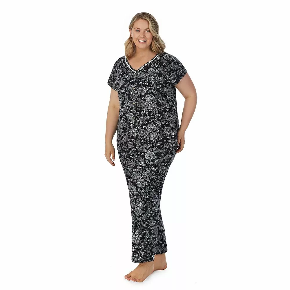 Plus Size Croft & Barrow® Cozy Short Sleeve Button-Front Pajama Top & Pajama Pants Sleep Set 5 Plus Size Croft & Barrow® Cozy Short Sleeve Button-Front Pajama Top & Pajama Pants Sleep Set - Image 3
