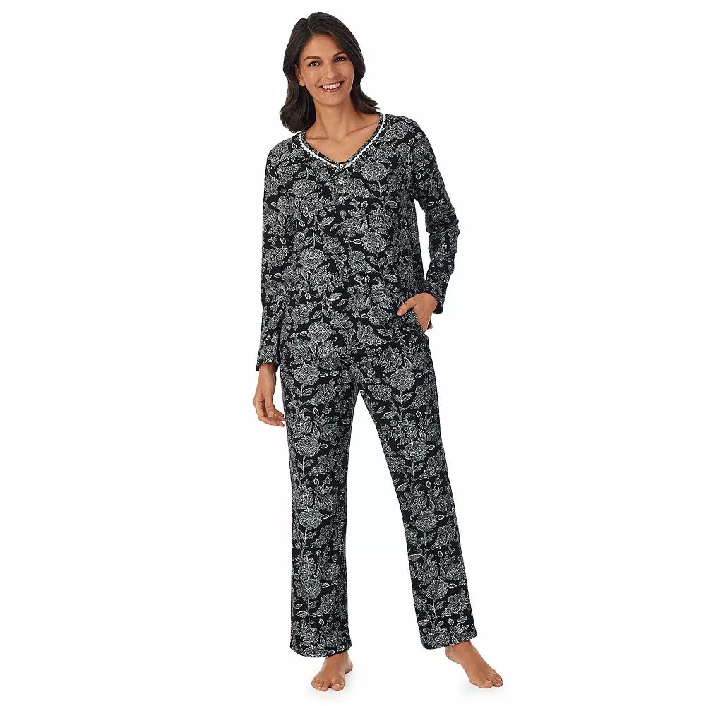 Women's Croft & Barrow® Cozy Long Sleeve Pajama Top & Pajama Pants Sleep Set 3 Women's Croft & Barrow® Cozy Long Sleeve Pajama Top & Pajama Pants Sleep Set